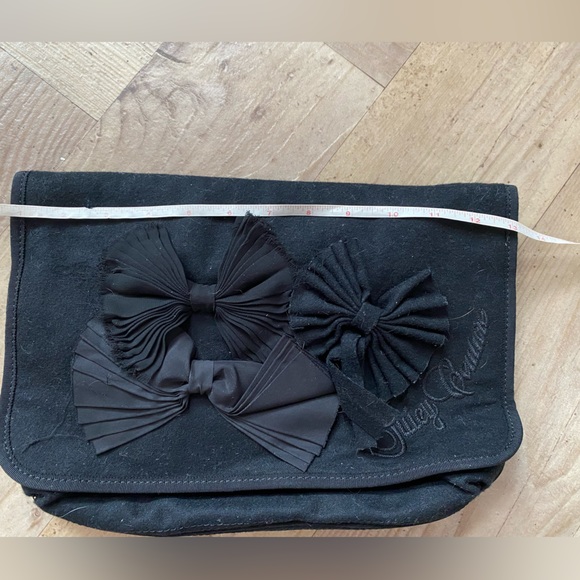Beautiful rare black Juicy Couture wool clutch with bows - Picture 6 of 8